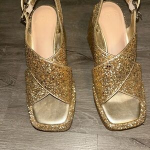Gianni Bini Gold Glitter Sandals